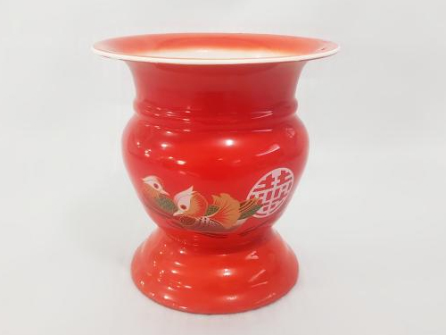 高腳全紅痰盂